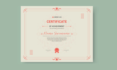 Retro vintage certificate or diploma template