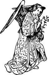 hand drawn vector illustration of an angel
