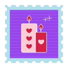 Valentines Postage Stamp Valentine Day Card