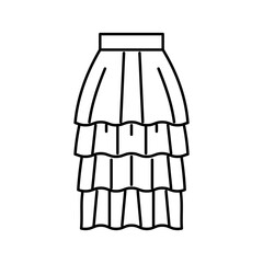 tiered layered skirt line icon vector illustration