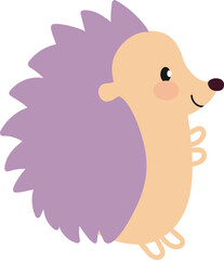 The hedgehog set is cheerful on a white background with an a