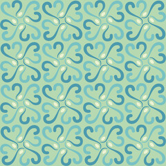 Seamless tile pattern in traditional style. Simple abstract spiral shapes. Flat vector graphics.