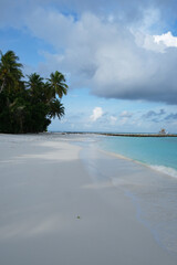 Beautiful beach of Fulidhoo, Maldives during sunny afternoon.