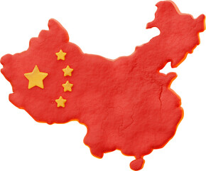 premium chinese map icon 3d rendering on isolated background
