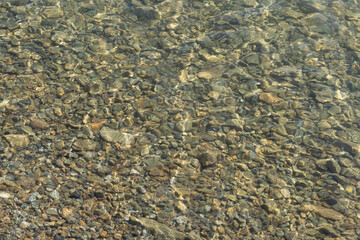 The bottom of the lake under water