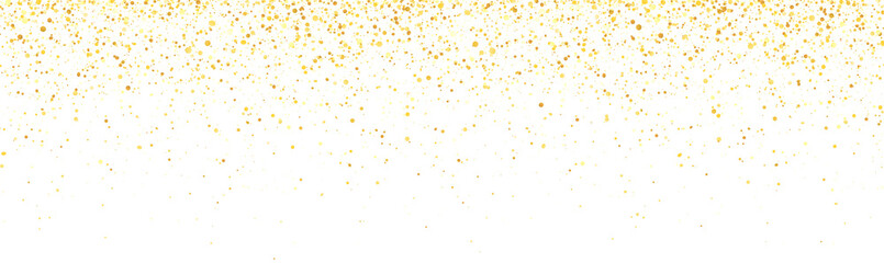 Wide gold glitter holiday confetti isolated