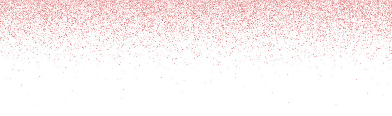 Rose gold falling particles wide banner isolated