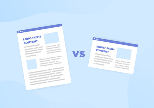 Long-Form Vs Short-form Content And SEO. Improve Website Search Ranking - SERP And Get More Traffic, Backlinks, Shares With Long Form Seo Content.