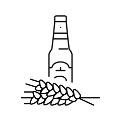 beer barley ear line icon vector illustration