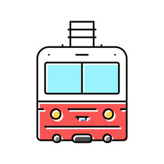 funicular transport vehicle color icon vector illustration