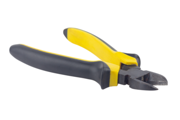 wire cutters, old wire cutters with rubberized handles, isolate