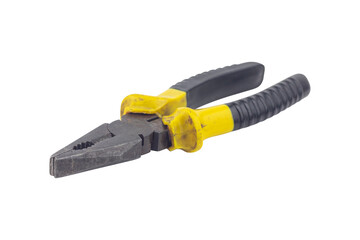 pliers, old rubber-handled pliers,  isolate