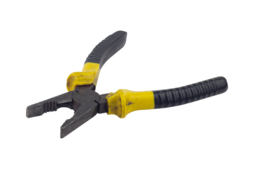 pliers, old rubber-handled pliers,  isolate