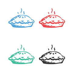 Pie icon, Meat pie logo vector icons in multiple colors