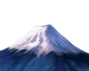 美しい日本の富士山のお正月初日の出風景画イラスト