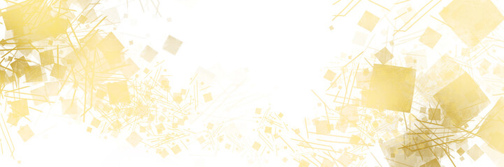 金箔、金粉、砂子の舞う日本画風背景ワイドサイズイラスト白背景