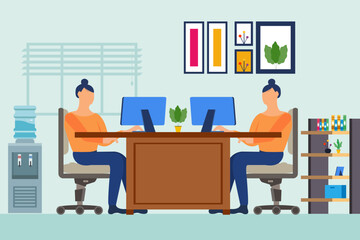 Office Work Illustration