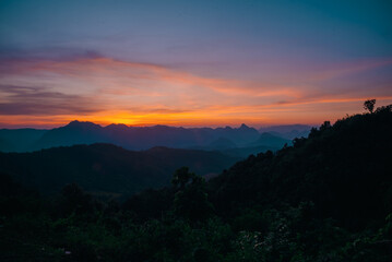 sunset over the mountains