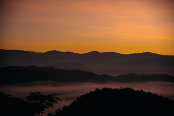sunset in the mountains