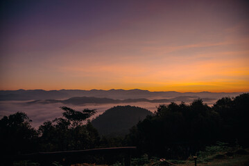 sunrise over the mountains