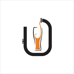 The logo design is combination beer and pipe