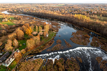 Naklejka premium Venta Rapid waterfall - Ventas Rumba, the widest waterfall in Europe