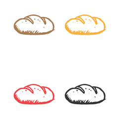 Bread Loaf Bakery Bun icon, bread slices icon, Bread icon, French bread icon logo vector icons in multiple colors 