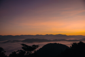 sunrise over the mountains