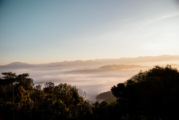 sunrise over the mountains