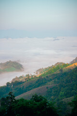 Fototapeta premium view of the misty sea