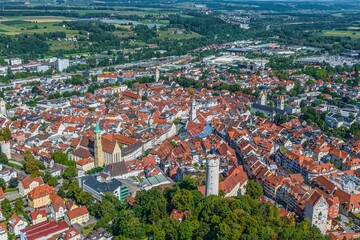 Die Altstadt von Ravensburg in Oberschwaben im Luftbild