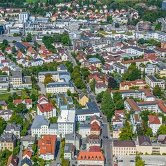 Fototapeta na wymiar Ravensburg in Oberschwaben im Luftbild, westliche Innenstadt