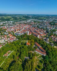 Ravensburg in Oberschwaben im Luftbild, Veitsburg im Vordergrund