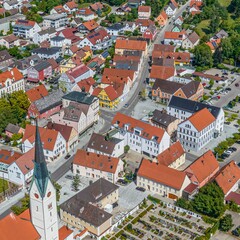 Das Stadtzentrum von Thannhausen in der Region Donau-Iller