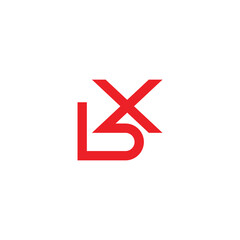 letter bx simple linked logo vector