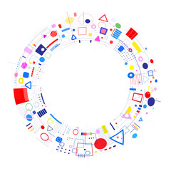 circle with pattern of geometric shapes