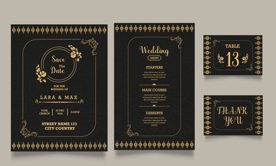 wedding invitation card design set