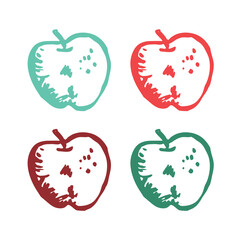 Apple fruit Icon, Apple icon, Apple fruit logo vector icons in multiple colors