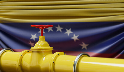 Venezuela oil and gas fuel pipeline. Oil industry concept. 3D Rendering