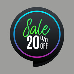 Discount for 20% Sale Black Friday Vector