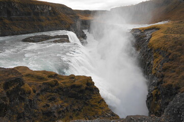 Gullfoss Waterfall (The Golden Falls) on the Hvita River, Iceland