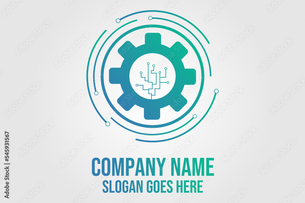 Sticker Technology Logo Template