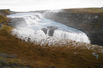 Gullfoss Waterfall (The Golden Falls) on the Hvita River, Iceland