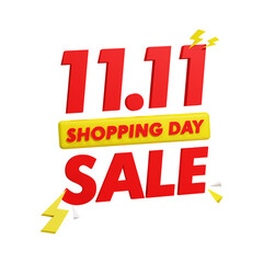 3D Illustration 11 11 shoppoing day sale