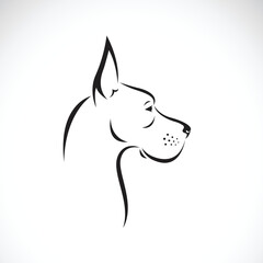 Vector of dog great dane design on white background. Pet. Animals. Easy editable layered vector illustration.