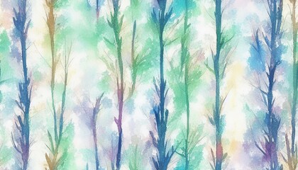 AI-Generated Image of a Watercolor Abstract Winter Trees Pattern