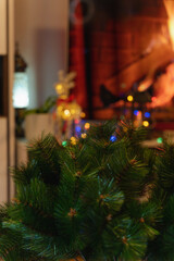 Fototapeta na wymiar christmas 2022 tree decoration balls at home