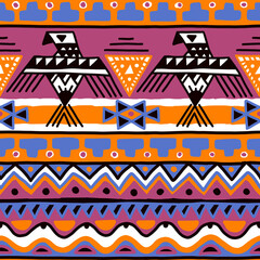 Aztec tribal seamless pattern. Native American Southwest, Navajo for wallpaper, fabric, textile, blanket, scrapbook