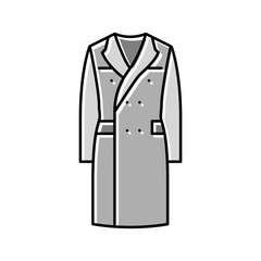 overcoat outerwear male color icon vector illustration