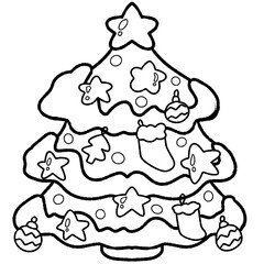 christmas tree pine tree cute cartoon